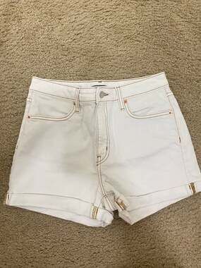 Wild Fable Women's Highest Rise White Denim Rolled Hem Shorts